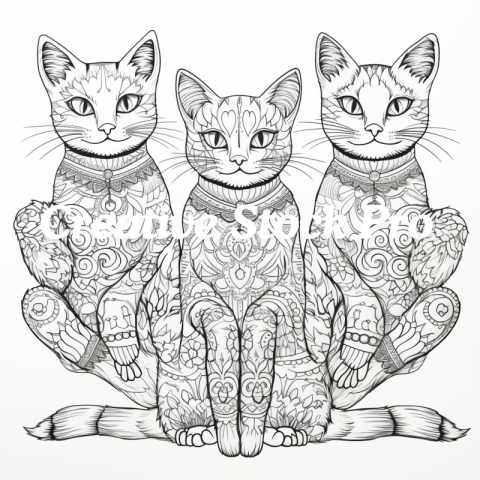 Free Cat and Elephant Coloring Page for Kids